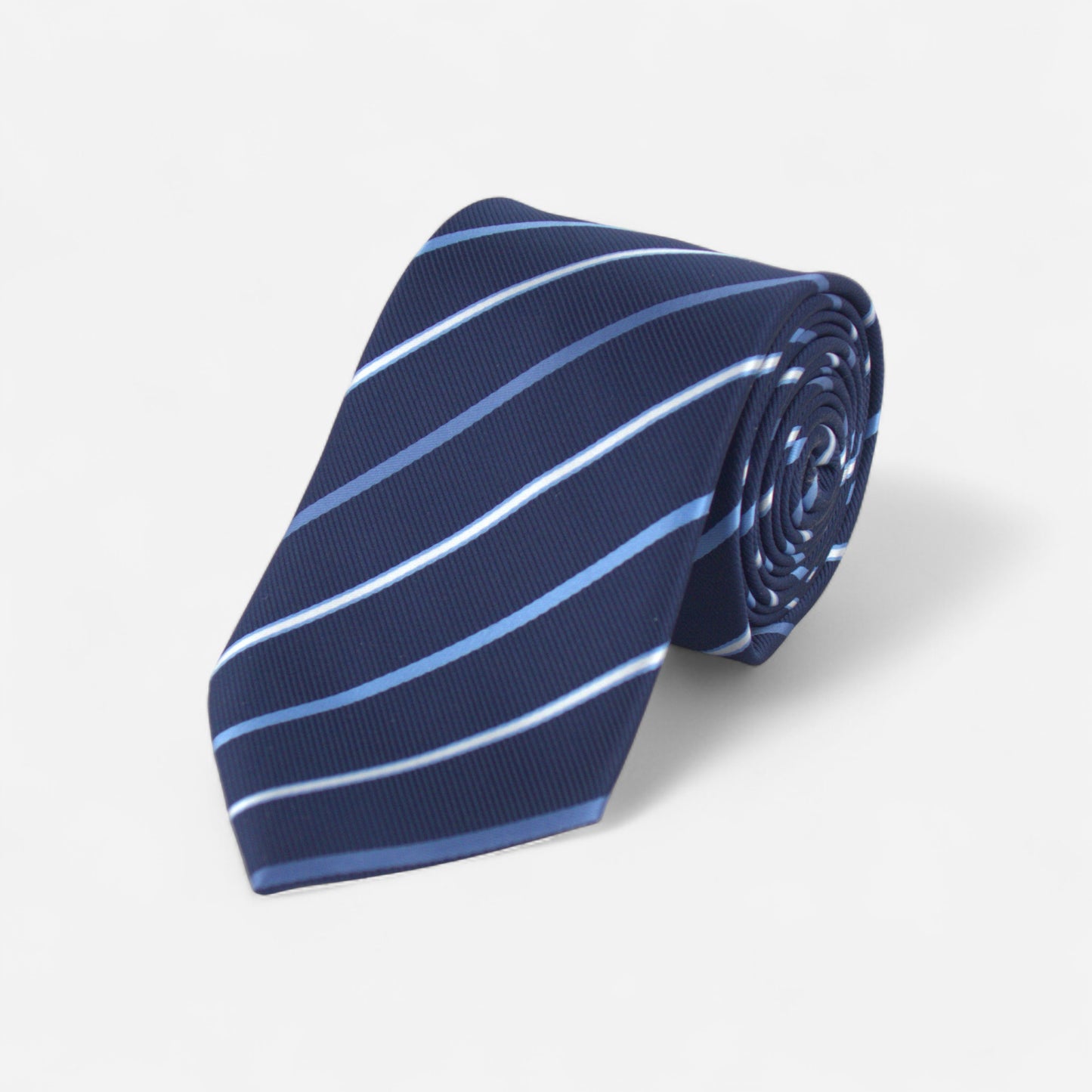 Cravate bleu marine rayée