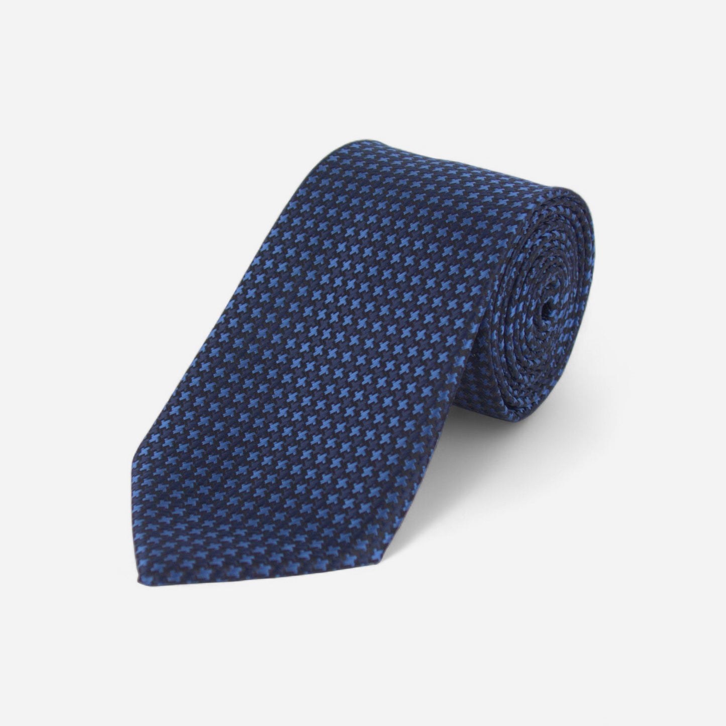 Cravate bleu marine géométrique