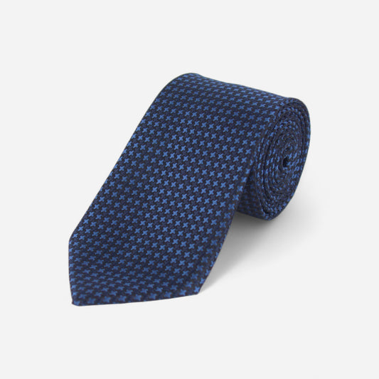 Cravate bleu marine géométrique