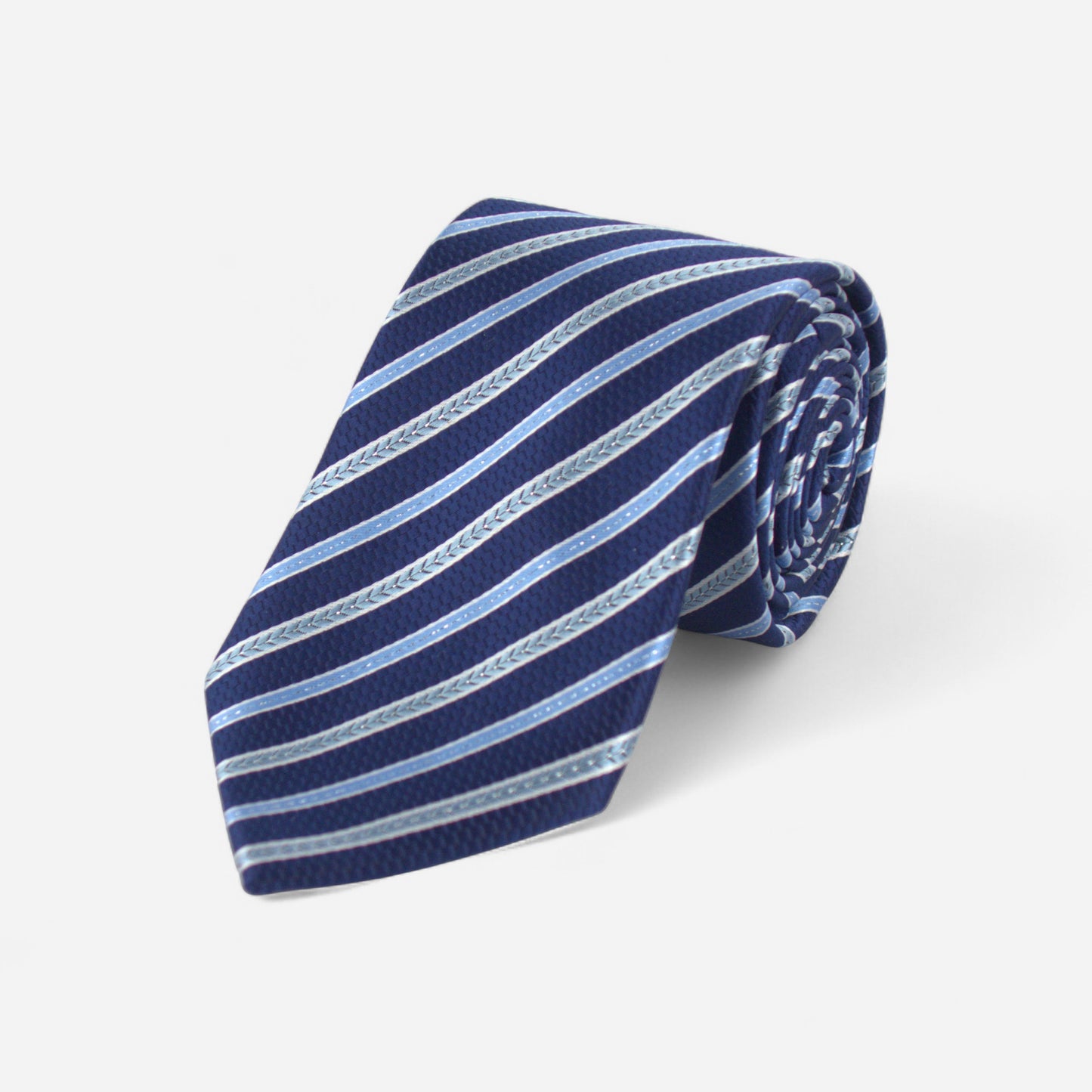 Cravate bleu marine rayée