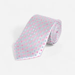 Cravate argentée à pois