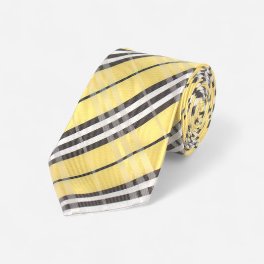 Cravate jaune à carreaux