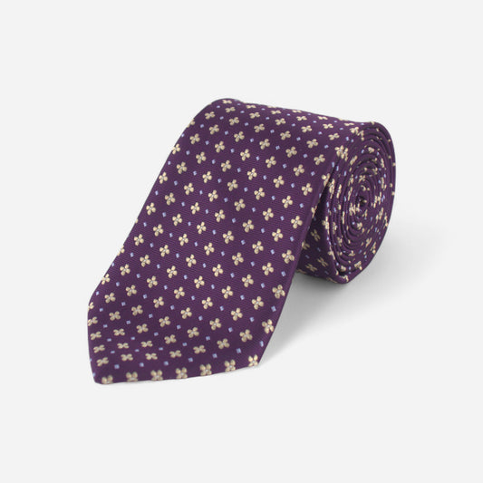 Cravate violette géométrique