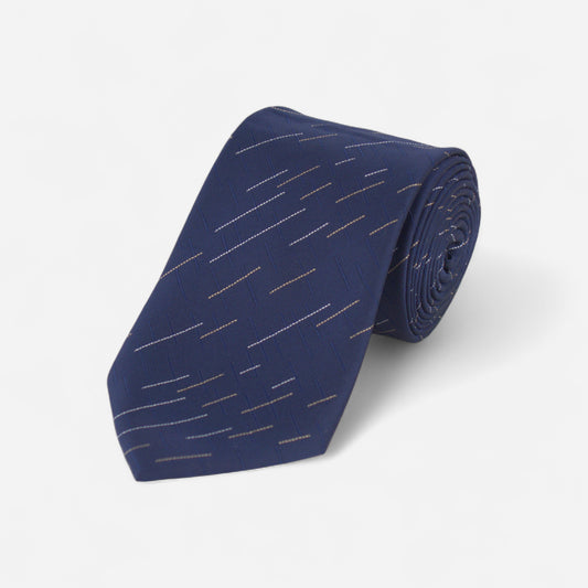 Cravate bleu marine rayée