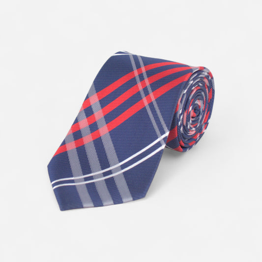 Cravate bleue à carreaux